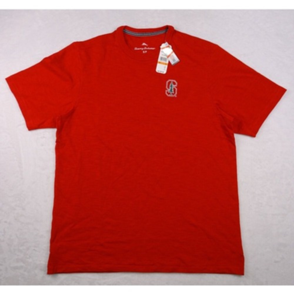 Stanford University Shirt Mens Size Small Red Short Sleeve Crew Tommy Bahama NWT